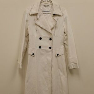 Sportmax 8 Ivory White Cotton Over Coat